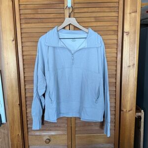 Old Navy Dynamic Fleece Grey Quarter-Zip Pullover
